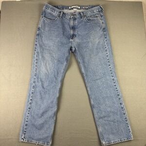 Harley Davidson Jeans Mens 40x32 Original Bootcut Biker Distressed‎ Faded Light